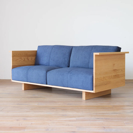 ◆アウトレット CARAMELLA High Sofa 189 oak カプリスミッドナイト|A0739