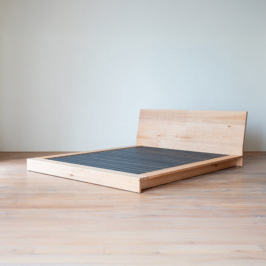 アウトレット QUATTRO Queen Size Bed Oak Clear ウェーブ |A1164