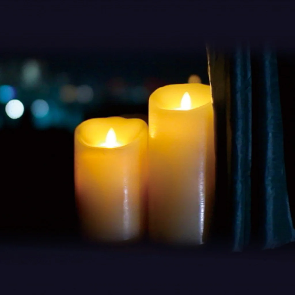 LEDキャンドル ピラーM 直径9cm 高さ18.6cm|LUMINARA