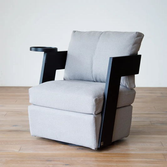 アウトレット SOLIDO Round Chair + Side Tray Set oak black リコサンドグレー|A1110