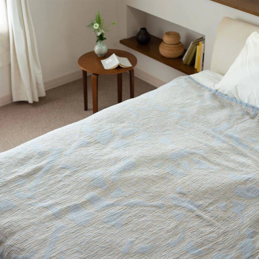 blanket 無量花 シングル(blue)140×180cm|KLIPPAN