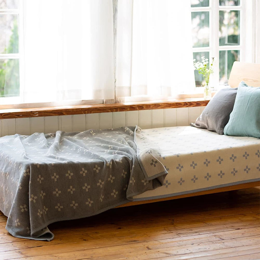 cotton blanket シャーンスンド シングル(gray)140×180cm cotton blanket シャーンスンド シングル(gray)140×180cm