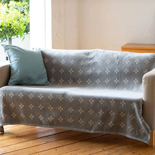 cotton blanket シャーンスンド シングル(gray)140×180cm|KLIPPAN