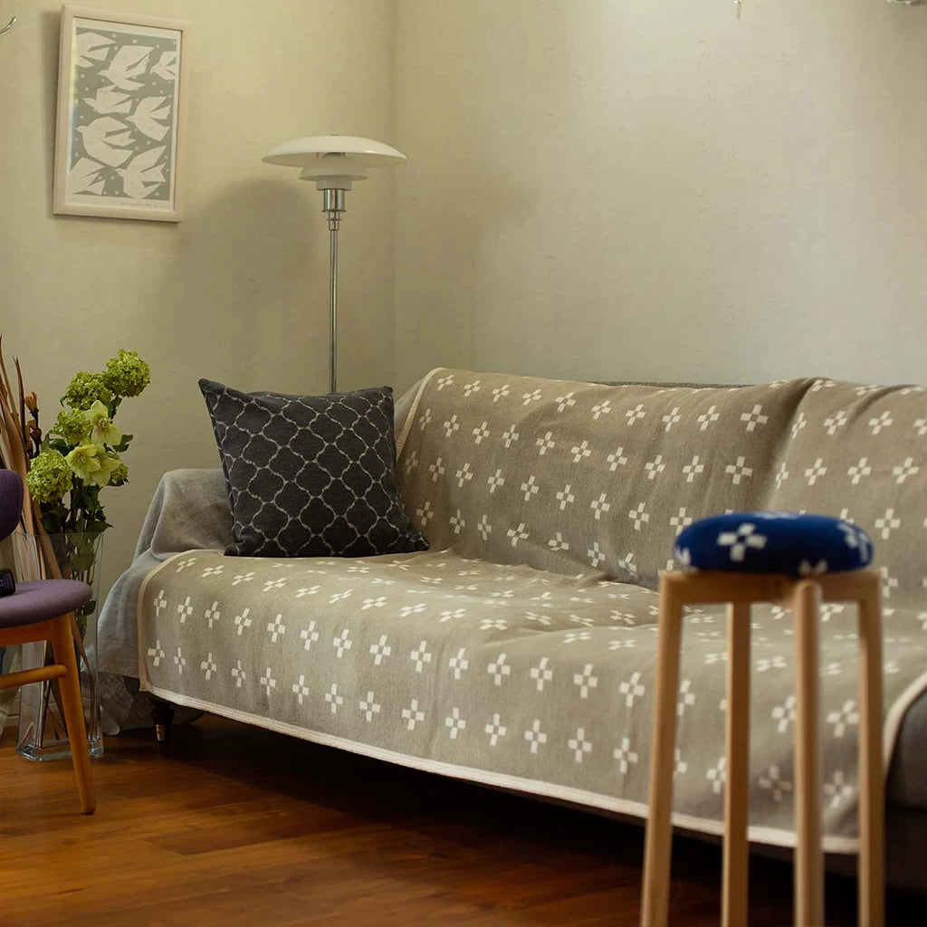 cotton blanket シャーンスンド シングル(ecru)140×180cm|KLIPPAN