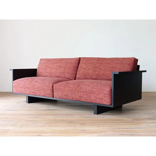 ◆アウトレット CARAMELLA Sofa 210 oak black マゴンザ赤 (廃番生地)|A0534