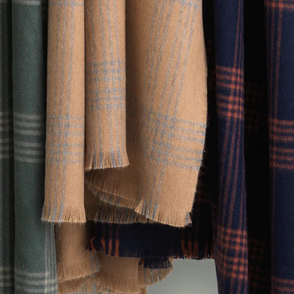 CHECK THROWS(camel / light grey)130×190cm|elvang