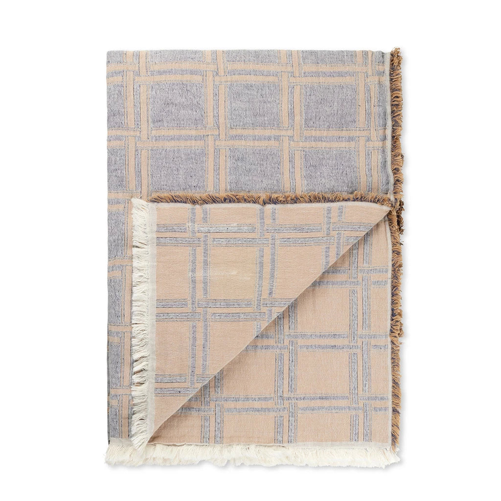 ELVANG エルヴァン】ブランケット165 x 120cm 久しく ライトグレー
