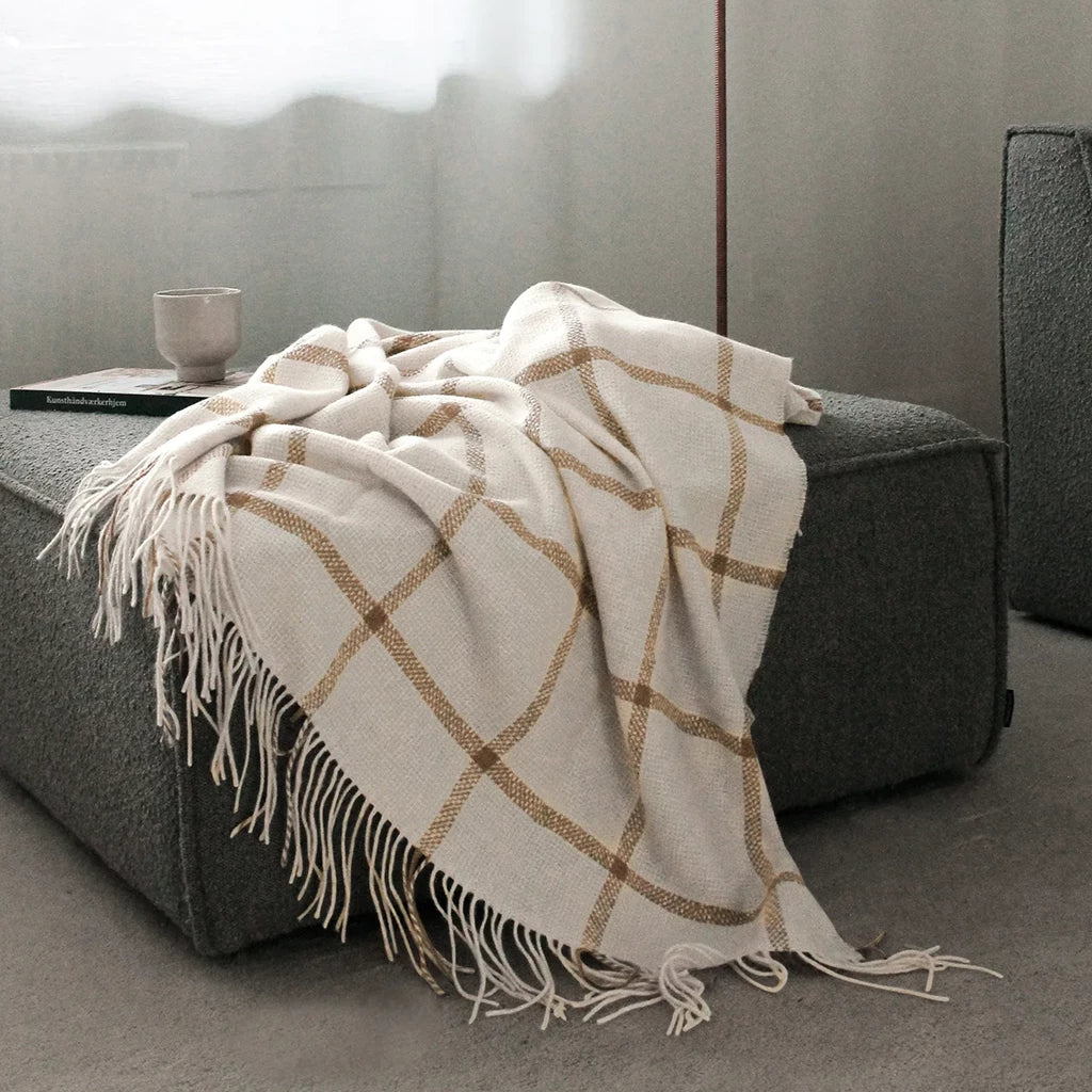 TARTAN THROWS(ivory)130×190cm|elvang