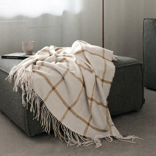 TARTAN THROWS(ivory)130×190cm|elvang