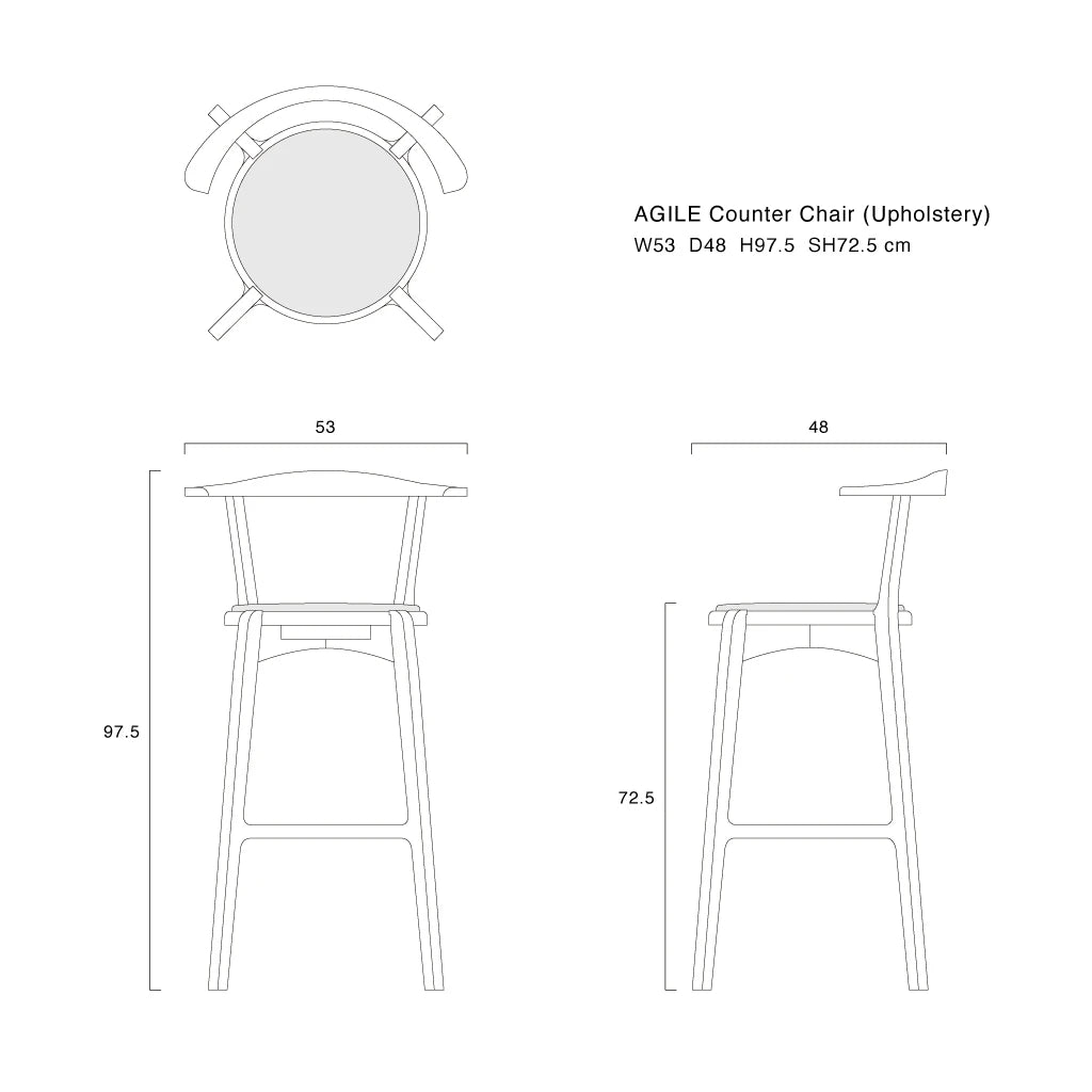 AGILE Counter Chair (Upholstery)